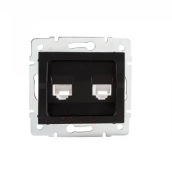 LOGI Gniazdo komputerowe podwójne niezależne (2x RJ45Cat 6 Jack) 021420042 czarny mat 33595