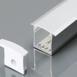 Profil wpuszczany aluminiowy Mleczny do taśm LED 2000x30x20mm 3372