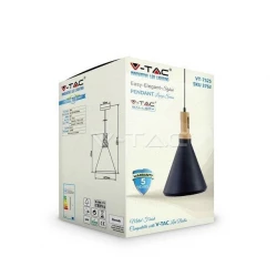 Lampa Wisząca VT-7525 E27 Max. 60W Czarna 3762