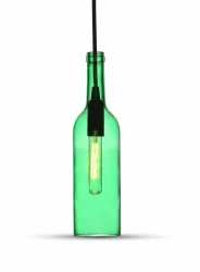 Lampa Wisząca VT-7558 E27 Max. 60W Butelka Zielona 3767
