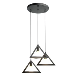 Lampa Wisząca VT-7144 E27 Geometryczna Trójkąty Czarna 3927