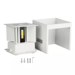 Kinkiet LED VT-759 6W 3000K 660lm BIAŁY KWADRAT IP65 A++ 7079