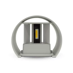 Kinkiet LED VT-759 6W 3000K 660lm SZARY OKRĄGŁY IP65 A++ 7083