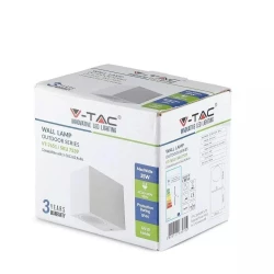 Oprawa ewelacyjna VT-7651 SLEEK GU10 WALL FITTING(ALUMINUM)SQUARE-WHITE BODY, 1 WAY IP44 7539