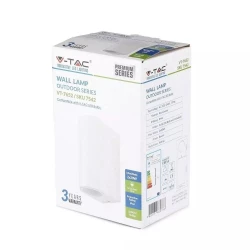 Oprawa ewelacyjna VT-7652 SLEEK GU10 WALL FITTING(ALUMINUM) ROUND-WHITE BODY,2 WAY IP44 7542