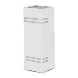 Oprawa ewelacyjna VT-7662 GU10 WALL FITTING SQUARE,SS BODY WITH BORDER-WHITE BODY,2 WAY IP44 7543