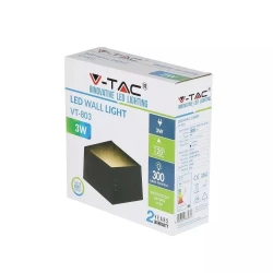 Oprawa ewelacyjna VT-803 3W-WALL LAMP WITH BRIDGELUX CHIP COLORCODE:4000K BLACK BODY 8347