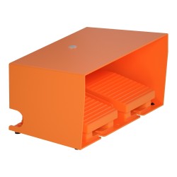 Podówjny Przełącznik nożny XPE-R, z osłoną, metallowy, pomarańcz.- 2NZ+2NO XPER3100D
