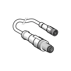 Kabel łączący XZ, męski M12, 3-pin. prosty, żeński M-8, 3-pin. prosty, PUR 1m XZCR1509040H1