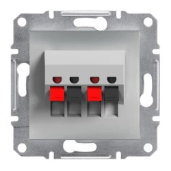 ASFORA Gniazdo głośnikowe podwójne bez ramki aluminium EPH5700161