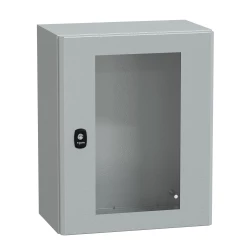 Spacial S3D przezr. drzwi bez pł.mont.wys.500xW400xD250 IP66 IK08 RAL7035, NSYS3D5425T