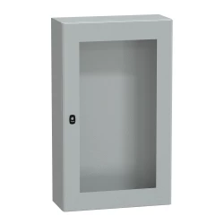 Spacial S3D przezr.drzwi bez pł. mont.wys.1000xW600xD250 IP66 IK08 RAL7035, NSYS3D10625T