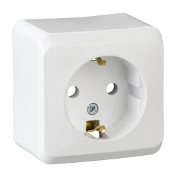 Prima Gniazdo pojedyncze z/u SCHUKO białe prima WDE001080