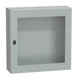 Spacial S3D przezr.drzwi bez pł.mont.wys.800xW800xD250,IP66 IK08 RAL7035, NSYS3D8825T