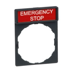 Szyld opisowy 30x40mm z etykietą 8x27mm EMERGENCY STOP ZBY2330