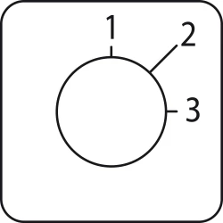 Etykieta Łącznika krzywkowego 1 do 3, 45x45mm KZ18416