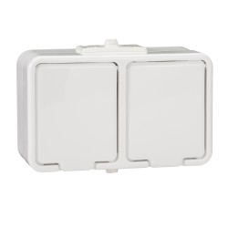 Cedar Gniazdo hermetyczne podwójne z/u 16A IP44 białe Nt-230H NT230H01