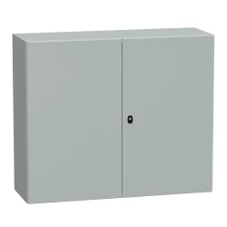 Spacial S3D 2 drzwi gładkie z pł.mont.wys.1000xW1200xD400 IP55 IK10 RAL7035, NSYS3D101240DP