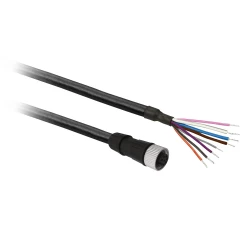 Konektor okablowany XZ, prosty żeński M12, 8-pinowe, przew. PUR 2m XZCP29P12L2