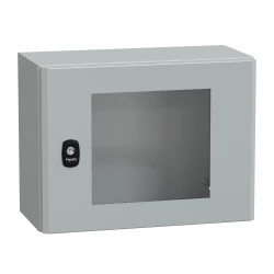Spacial S3D przezr. drzwi bez pł. mont.wys.300xW400xD200 IP66 IK08 RAL7035, NSYS3D3420T