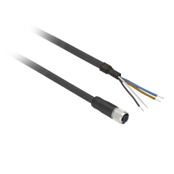 Konektory okablowane XZ, żeńskie proste, M12, 4 pin., przew. PUR 15m XZCP1141L15