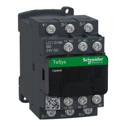 Stycznik mocy I= 18A AC-3, styki pom. 1NC+1NO, nap. cewki 24 V DC LC1D186BD