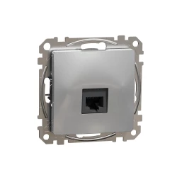 Sedna Design, Gniazdo komputerowe RJ45 kat.6 UTP, srebrne aluminium