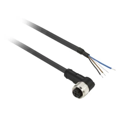 Konektory okablowane XZ, żeńskie kątowe, M8, 4 pin., przew. PUR 10m XZCP1041L10