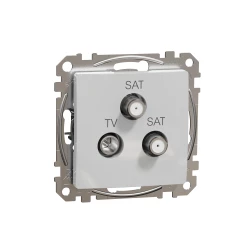 Sedna Design, Gniazdo TV/SAT/SAT końcowe (4dB), srebrne aluminium